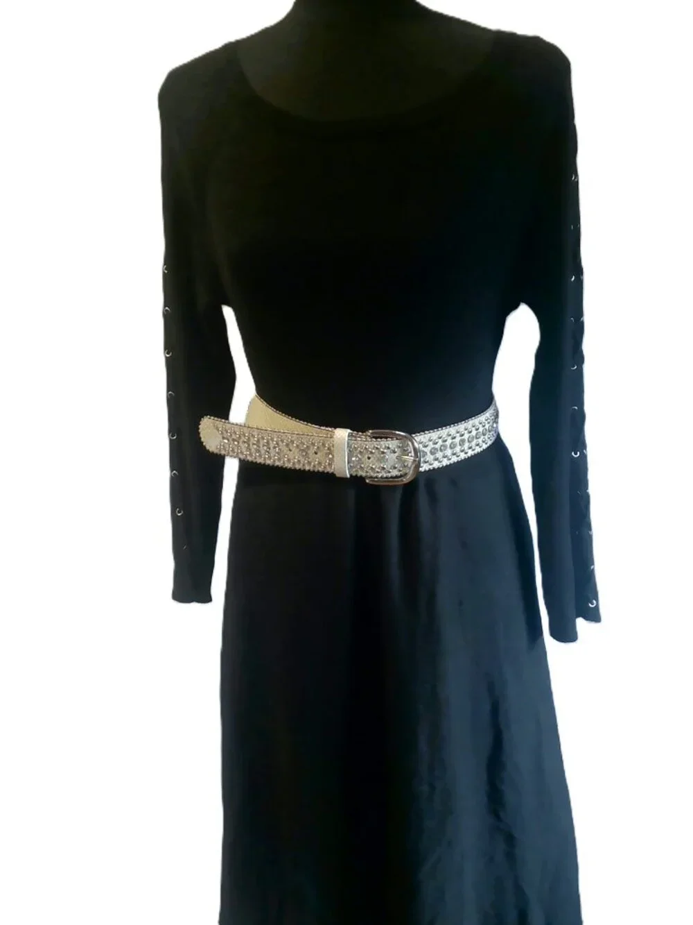 Y2K Faux Snakeskin Rhinestone & Studded Western Statement Belt
